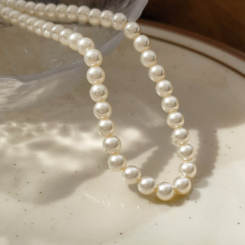 Elegant Streetwear Vintage Crystal Imitation Pearl Necklace