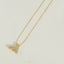 14K Gold Plated Zircon Letter Pendant Necklace - Vintage Style Initial Choker