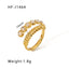 Basic Vintage Style Round Stainless Steel Plating Inlay Natural Stone 18K Gold Plated Open Rings