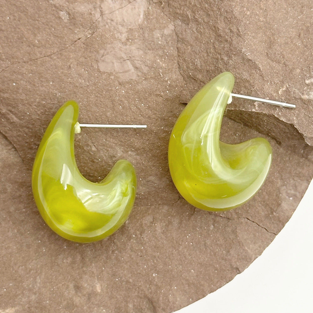 1 Pair Vintage Water Droplet Acrylic Stud Earrings