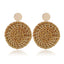 Wholesale Geometric Acrylic Leaf Woven Earrings