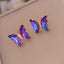 Fashion Iridescent Glass Butterfly Copper Earrings