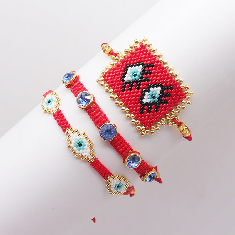 Handmade Palm Eye & Miyuki Bead Ethnic Style Women's Bracelet Set