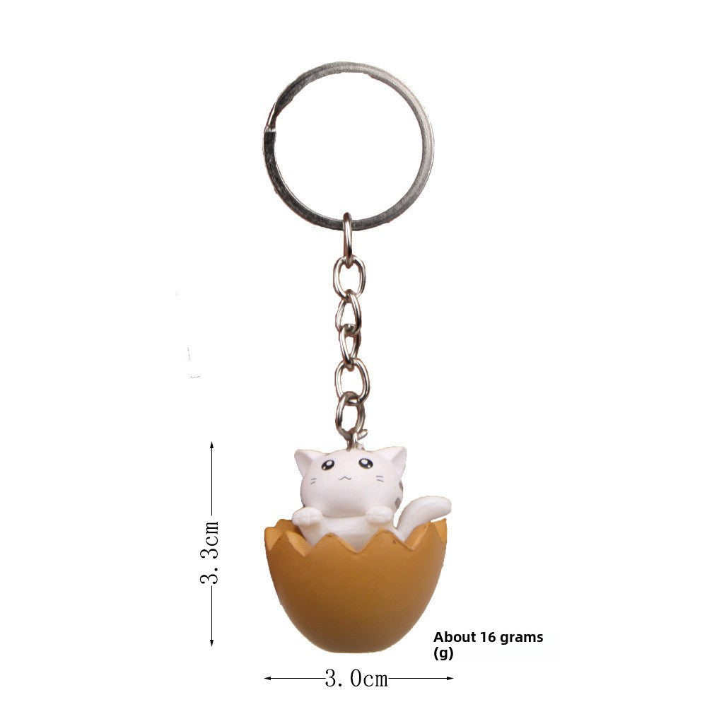 Cute Cat Alloy Plastic Keychain Pendant - DIY Creative Cartoon Design