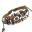 Retro Beaded Eye Leather Bracelet - Adjustable Unisex Jewelry