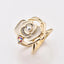 High-End Fashion Women's Silk Scarf Ring with Floral Design