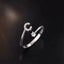 26 English Letters Diamonds Sterling Silver S925 Silver Ring Opening Jewelry