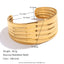 18K Gold Plated Stainless Steel Bamboo Open Bangle Bracelet for Women