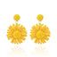 1 Pair Cute Daisy Raffia Flower Drop Earrings for Summer Beach Style