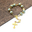 Modern Geometric Imitation Pearl and Gold Beaded Women's Bracelet