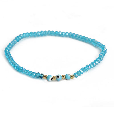 Simple Evil Eye Crystal Beaded Unisex Bracelet