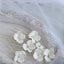 Sweet Flower Metal Hairpin with Artificial Pearls and White Ceramic Floral Bridal Hair Accessory