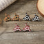 Cartoon Style Colorful Spotted Cattle Wood Ear Studs Set