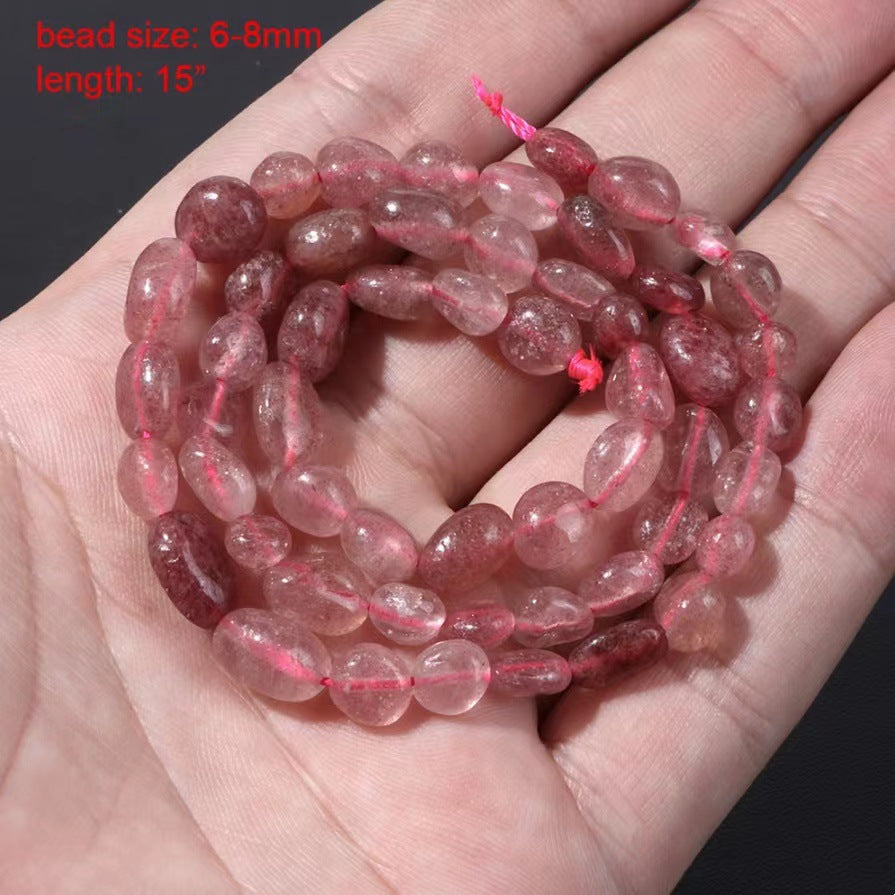 Strawberry Quartz Natural Stone Round Beads for DIY Jewelry Making Accessories