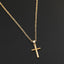 Simple Classic Cross Gold Plated Layered Necklace with Pearl Pendant