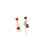 Cartoon Animal Enamel Pearl Drop Earrings with Bow and Flower Design