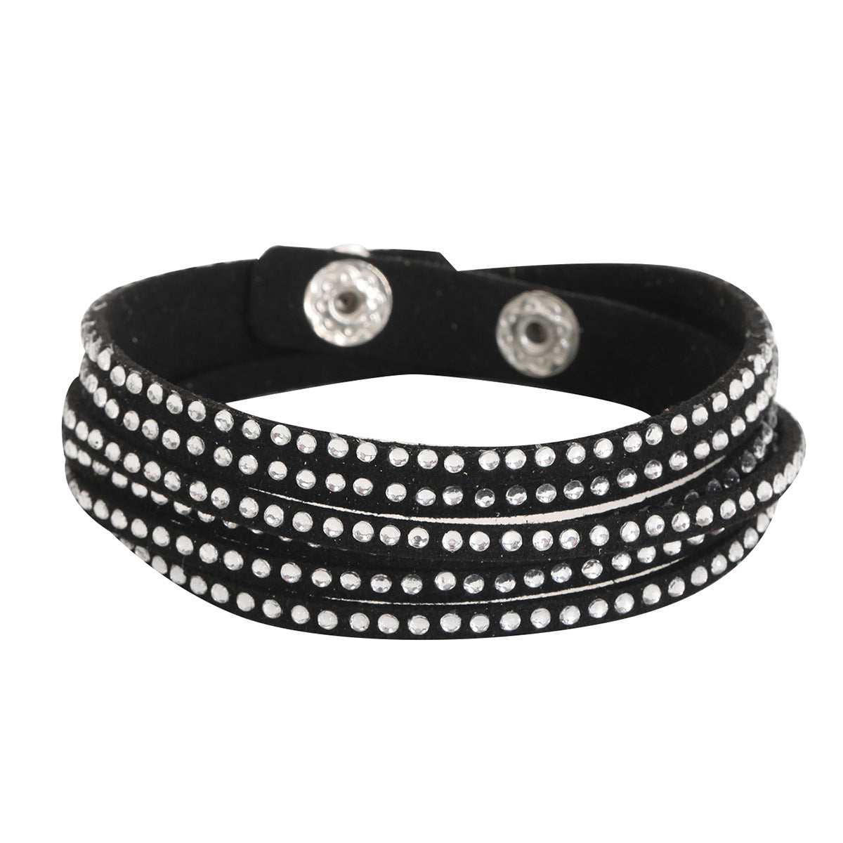 Casual Korean Velvet Rhinestone Multi-Layer Bracelet for Women