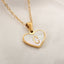 Elegant Heart Shell Initial Pendant Necklace - Gold Plated Stainless Steel