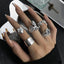 Creative Punk Skull Joker Ring Set - Double Chain & Statement Pieces