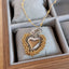 Elegant Geometric Heart Pendant Necklace in 18k Gold Plated Copper