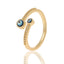 Fashion Geometric Devil'S Eye Star Copper Open Ring Rhinestone Plating Zircon Copper Rings