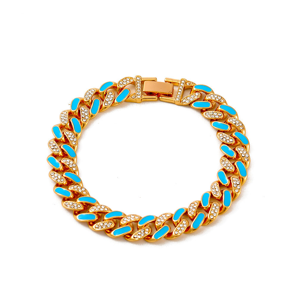 Hip-hop Diamond-studded Cuban Chain Bracelet Jewelry