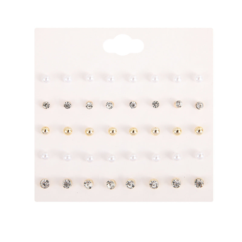 Fashion Zircon Octopus Stud Earrings Set - 12 Pairs Trendy Minimalist Jewelry for Women