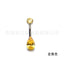 Solid Color Pure Titanium Zircon Inlay Teardrop Belly Ring