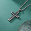 Retro Roman Cross Titanium Steel Carbon Inlay Men's Pendant Necklace