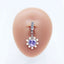 Casual Heart-Shaped Opal and Rhinestone Belly Ring Set in Stainless Steel and White Gold Plating