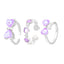 IG Style Heart Bow Knot Rhinestone Open Ring for Women