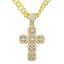 Hip-hop Cross Rhinestone Men's Pendant Necklace with Cuban Chain