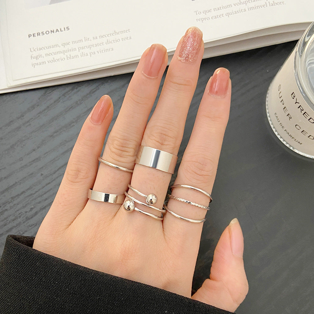 Creative Simple Stacking Combination Set 7 Piece Ring