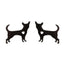 Fashion Stainless Steel Animal Ear Studs - Black Cat & Dog Design