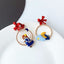 Fashion Cartoon Enamel Butterfly Bow Drop Earrings