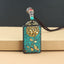 Ethnic Square Alloy Wood Pendant Necklace with Nepalese Thangka Design