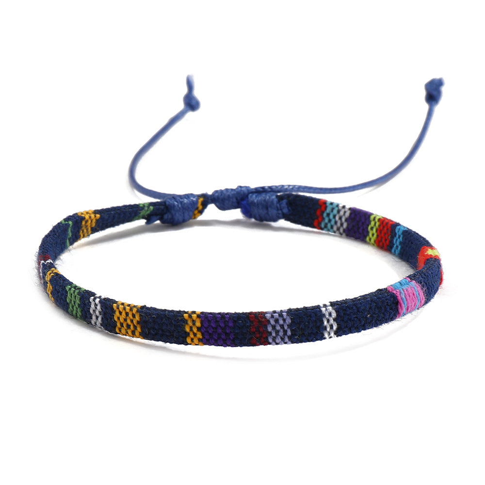 Ethnic Geometric Bohemian Cotton Linen Woven Friendship Bracelet