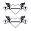 Retro Angel Heart Shape Stainless Steel Plating Belly Ring 1 Piece