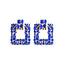 Luxurious Vintage Square Gemstone Rhinestone Alloy Earrings