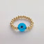 Artistic Evil Eye 18K Gold Plated Beaded Glass Ring