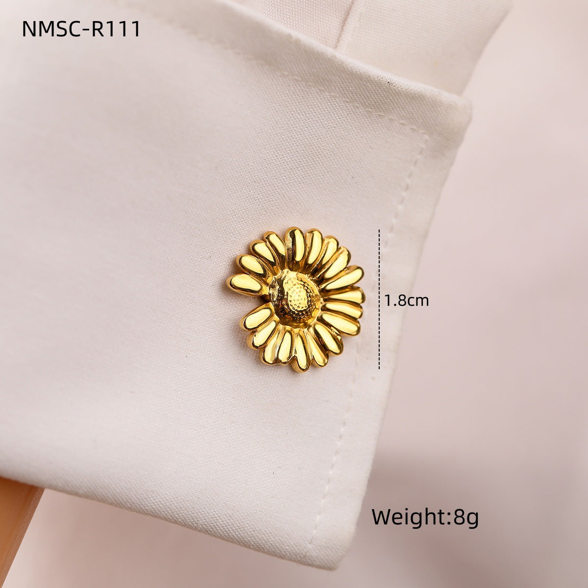 Elegant Heart Flower Bow Knot 18k Gold Stainless Steel Unisex Cufflinks