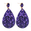 1 Pair Retro Glitter PU Leather Water Droplet Earrings