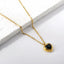 Fashion Heart Shape Stainless Steel Gold Plated Zircon Pendant Necklace