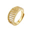 Simple Style Round Zircon Inlay 18K Gold Plated Adjustable Open Ring