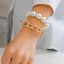 Elegant Geometric Imitation Pearl Beaded Women's Bracelet