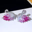 1 Pair Elegant Swan Gradient Zircon White Gold Plated Stud Earrings