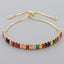 Retro Geometric Copper Zircon Bracelets - Colorful European and American Style Women's Jewelry Collection