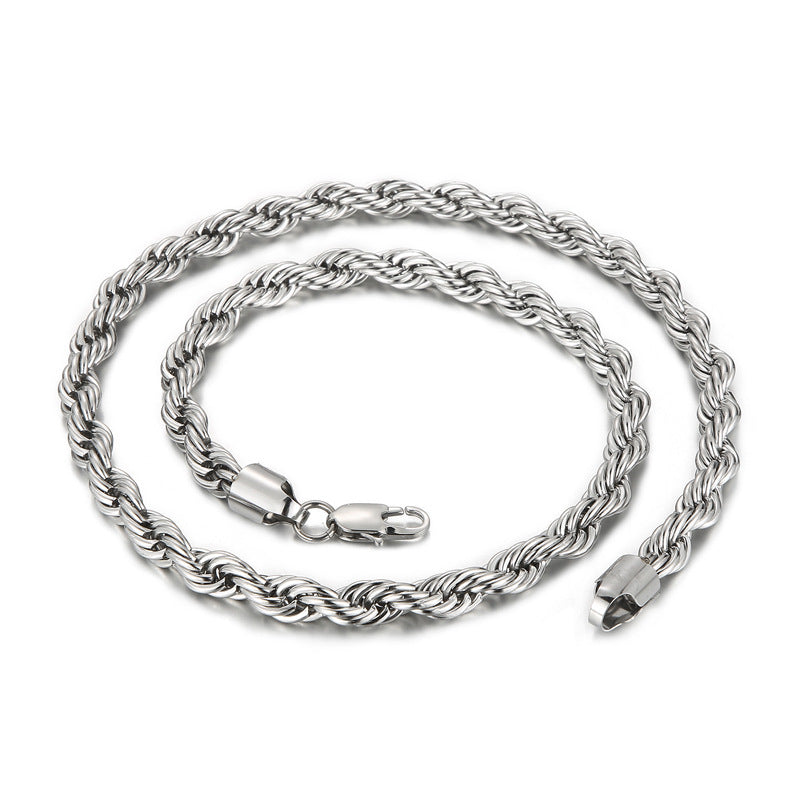 Simple Twist Rope Stainless Steel Necklace for DIY Jewelry