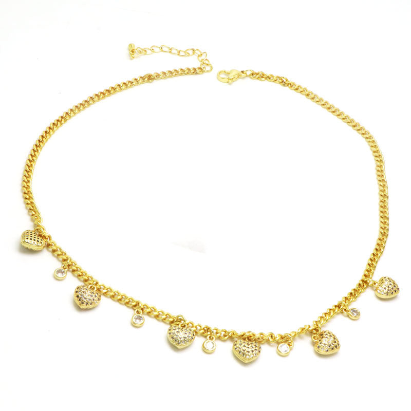 18K Gold Plated Infinity Heart Zircon Smile Necklace