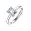 Ig Style Square Sterling Silver Moissanite Ring